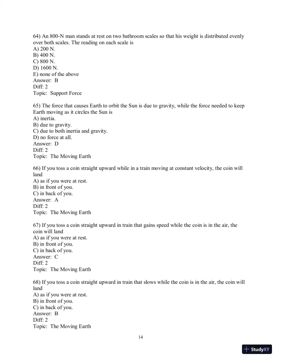 Test Bank for Conceptual Physics, 12th Edition, page 21