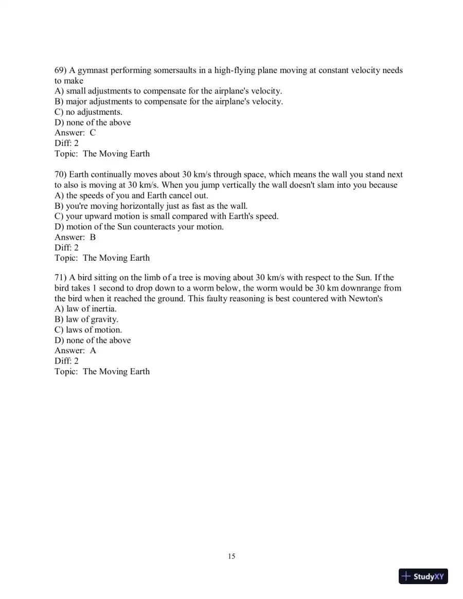 Test Bank for Conceptual Physics, 12th Edition, page 22