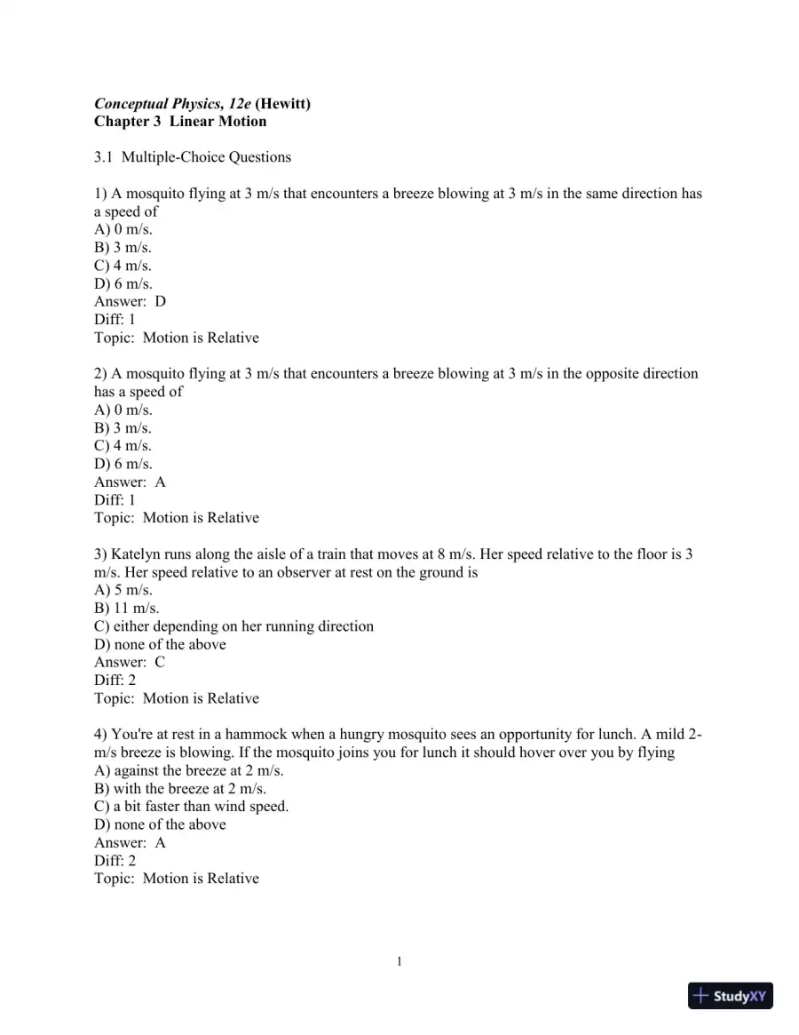 Test Bank for Conceptual Physics, 12th Edition, page 23
