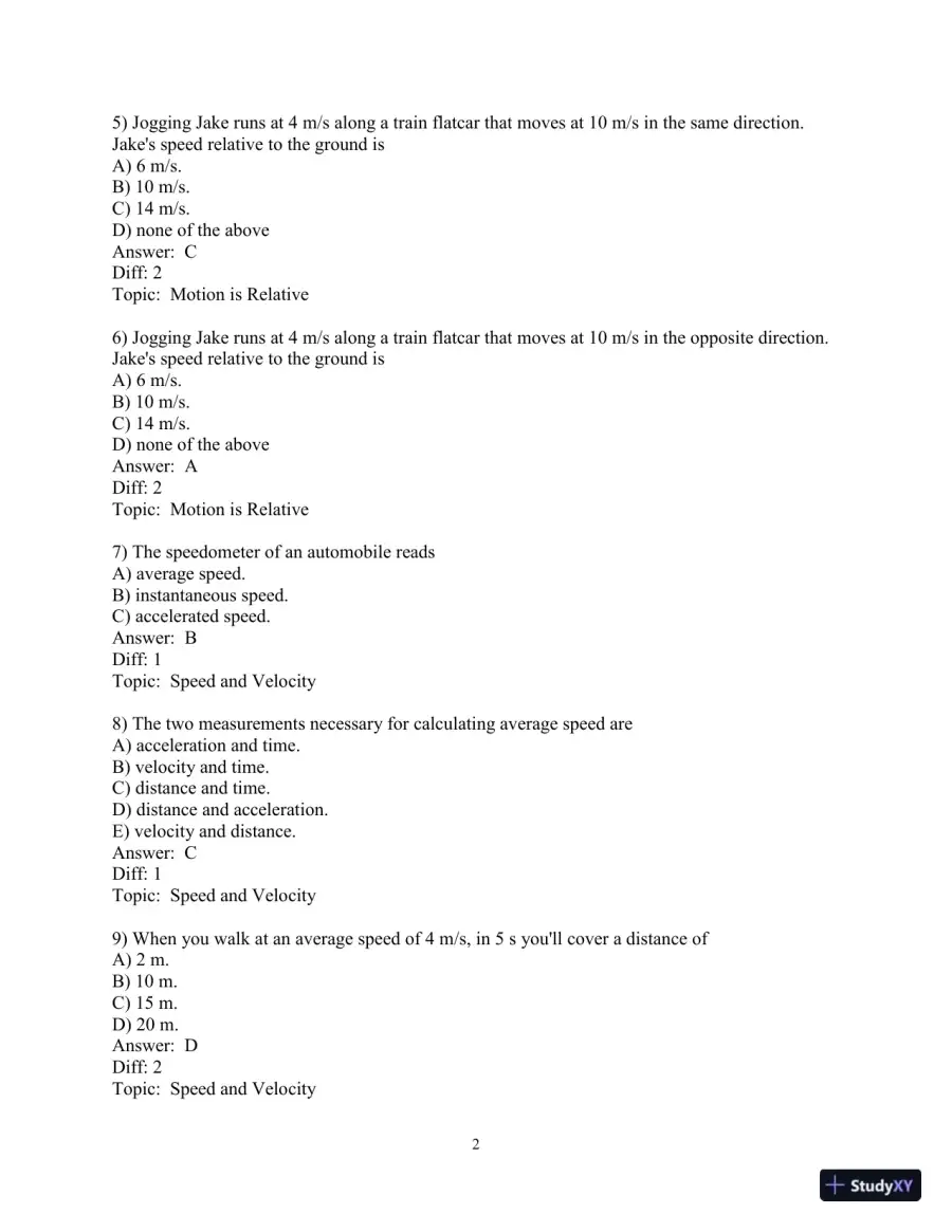 Test Bank for Conceptual Physics, 12th Edition, page 24