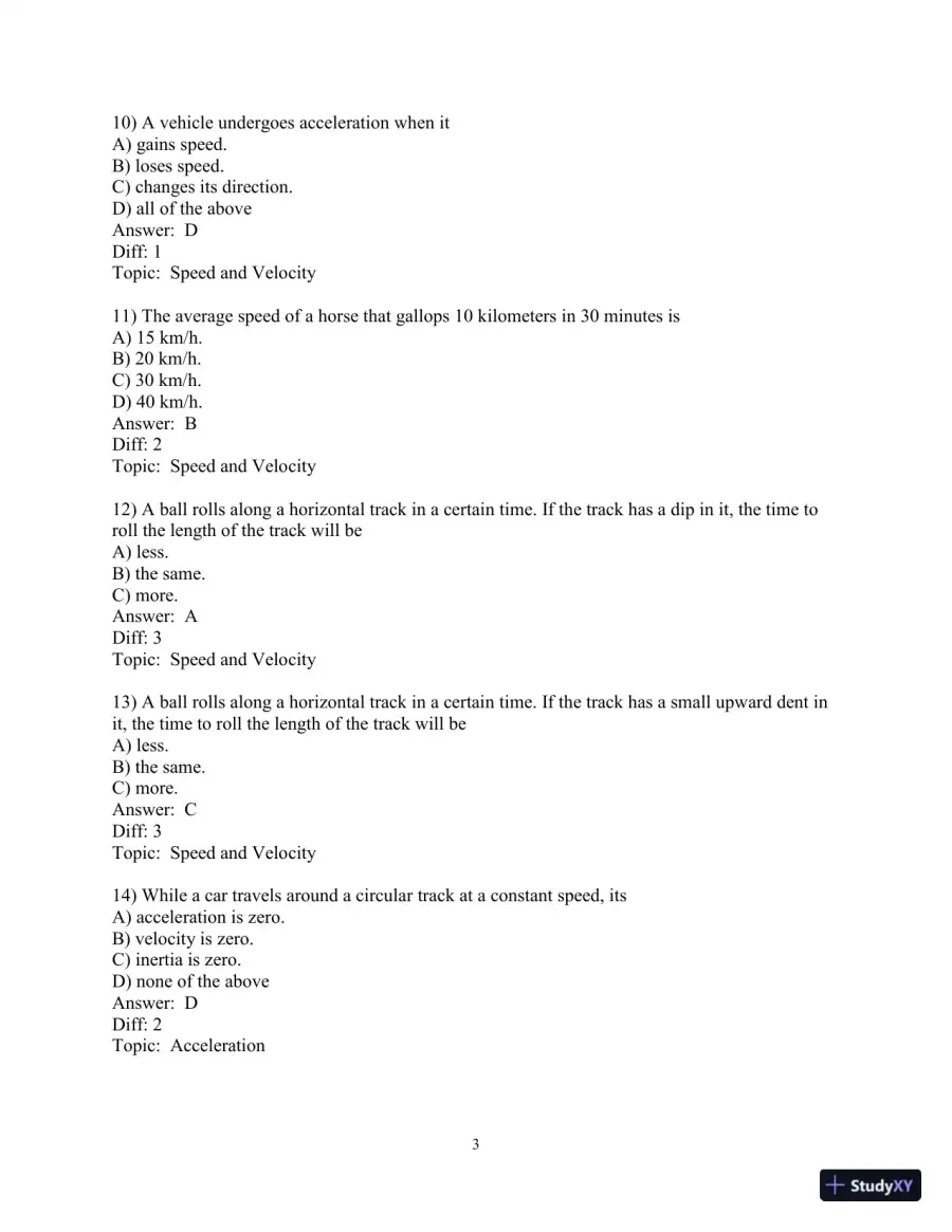 Test Bank for Conceptual Physics, 12th Edition, page 25