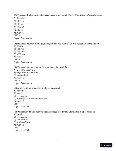 Test Bank for Conceptual Physics, 12th Edition - Page 29 preview image