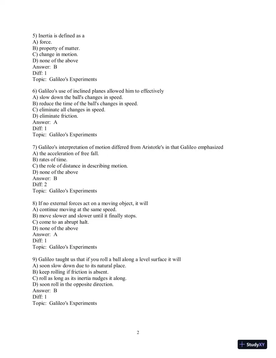 Test Bank for Conceptual Physics, 12th Edition, page 9