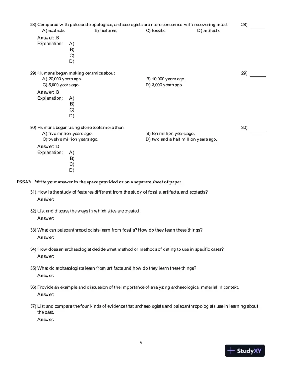 Human Evolution And Culture: Highlights Of Anthropology, 6th Edition Test Bank, page 15