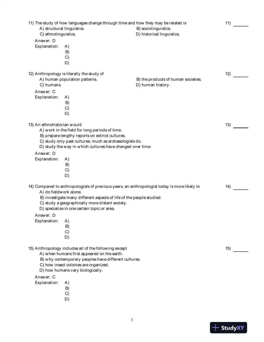 Human Evolution And Culture: Highlights Of Anthropology, 6th Edition Test Bank, page 4