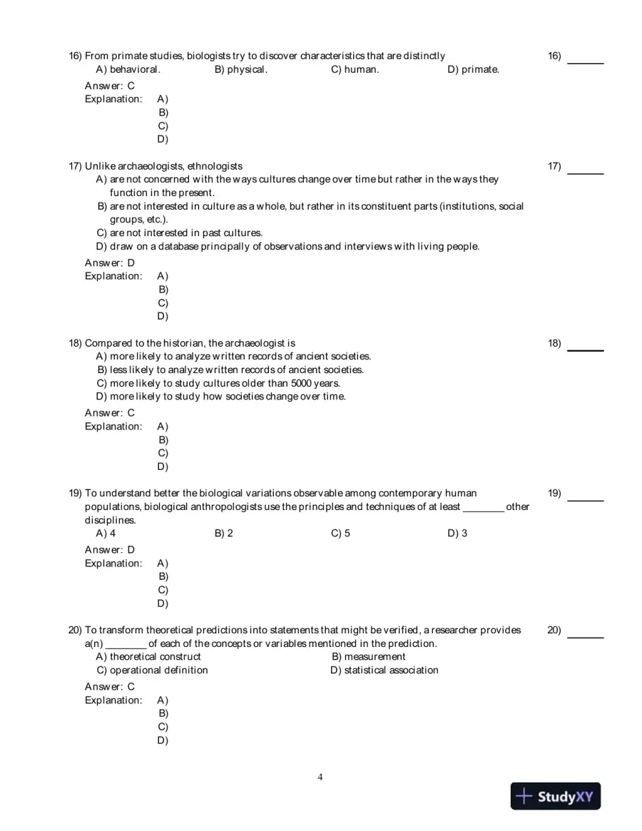 Human Evolution And Culture: Highlights Of Anthropology, 6th Edition Test Bank, page 5