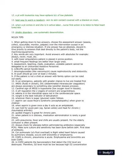 2023 NCLEX Child Care Preparation Test Study Guide With Answers (394 Solved Questions) - Page 9 preview image