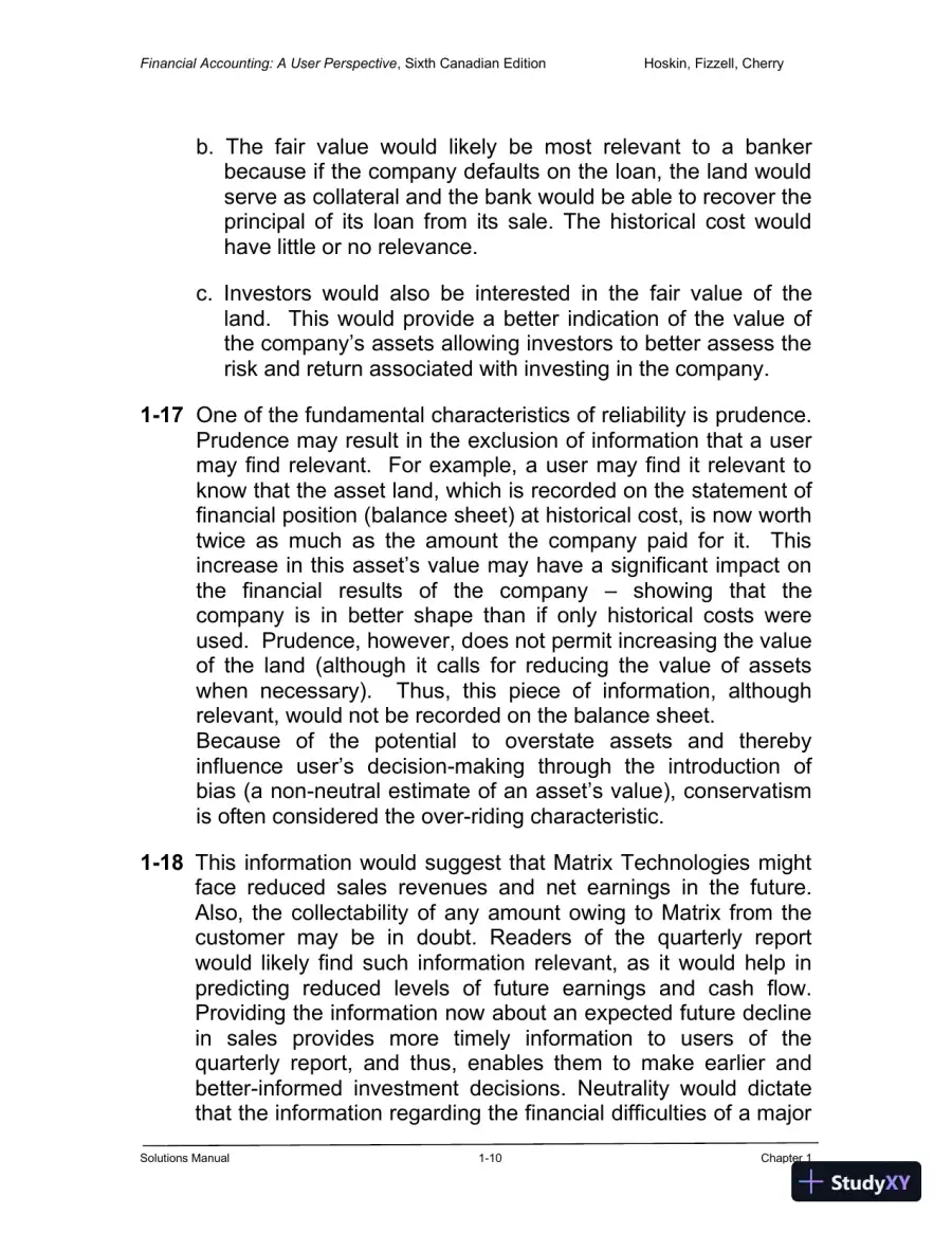 Financial Accounting: A User Perspective , 6th Canadian Edition Solution Manual, page 11