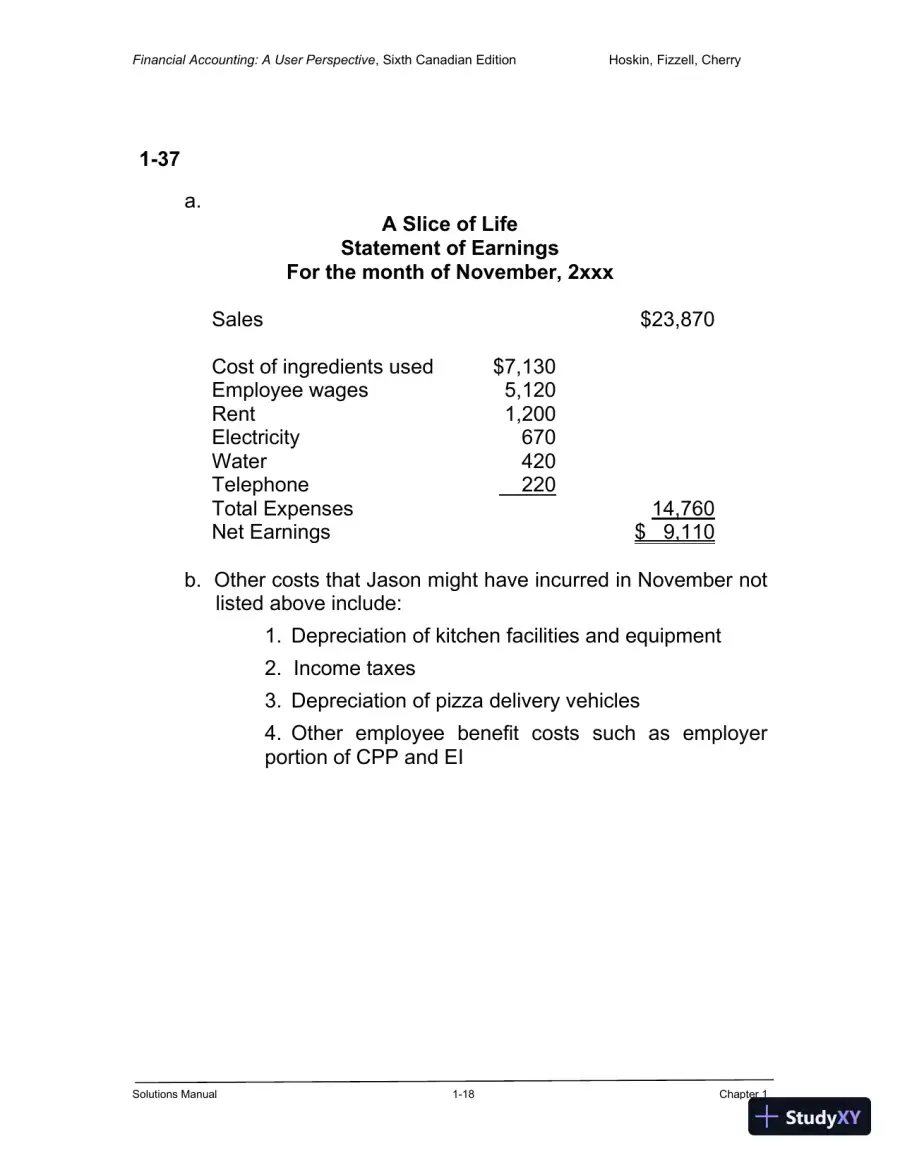 Financial Accounting: A User Perspective , 6th Canadian Edition Solution Manual, page 19