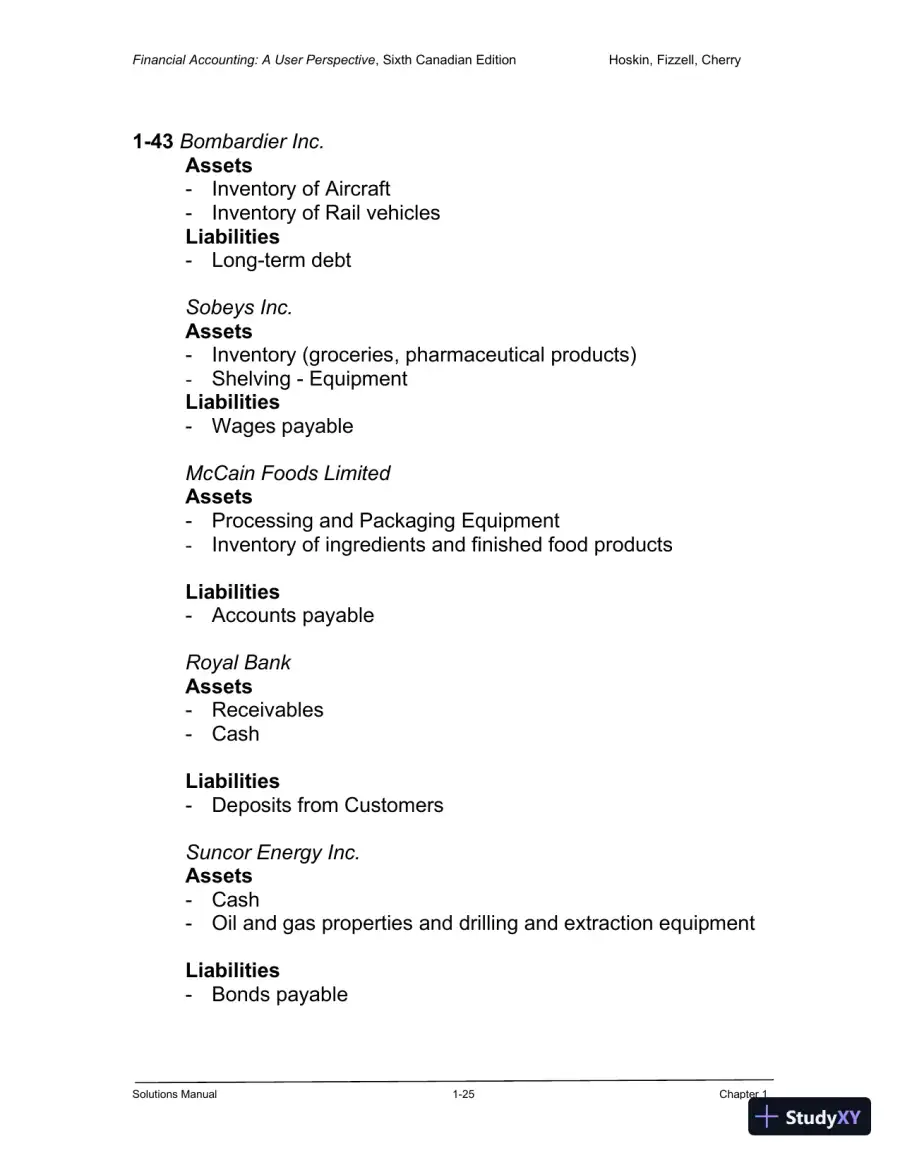 Financial Accounting: A User Perspective , 6th Canadian Edition Solution Manual, page 26