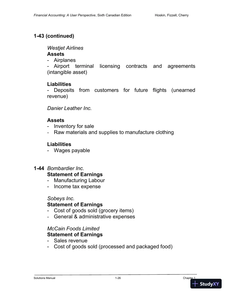 Financial Accounting: A User Perspective , 6th Canadian Edition Solution Manual, page 27