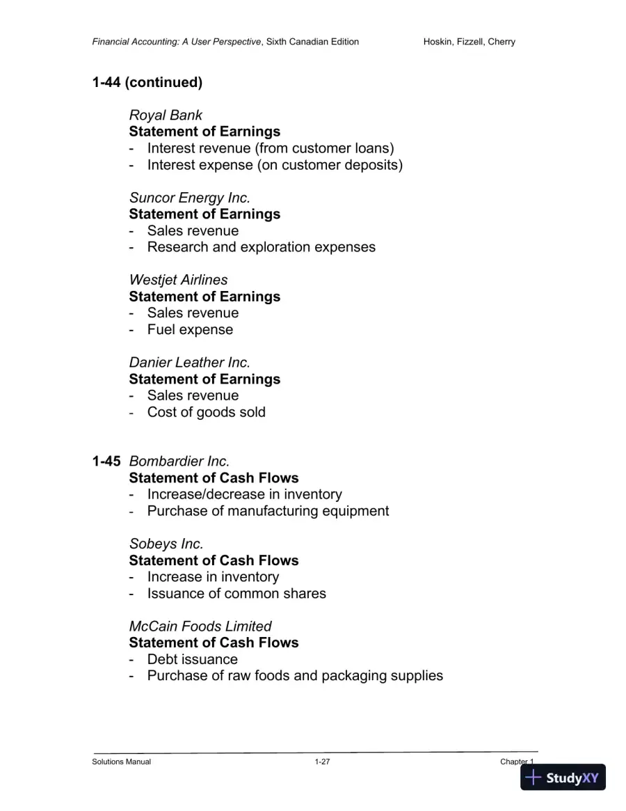 Financial Accounting: A User Perspective , 6th Canadian Edition Solution Manual, page 28