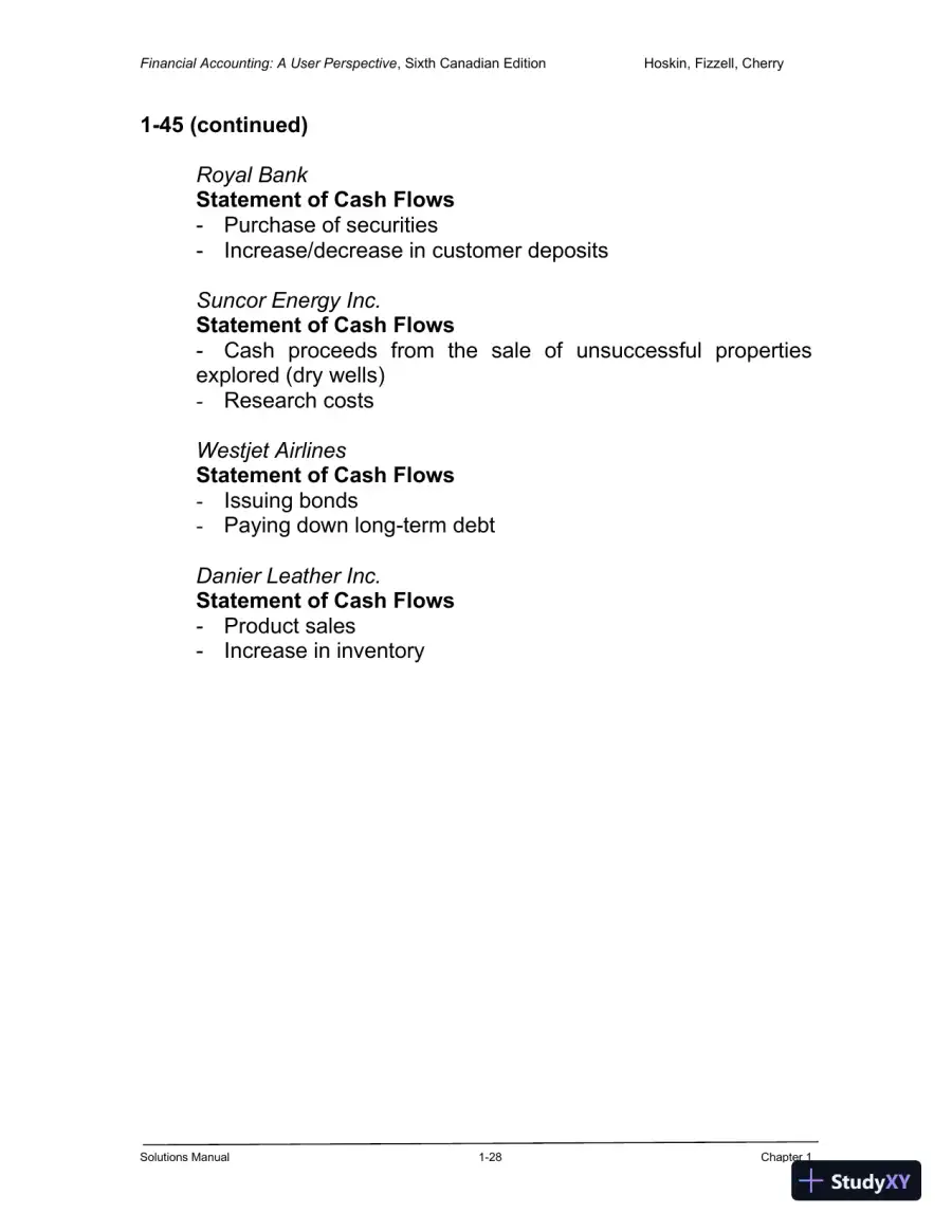 Financial Accounting: A User Perspective , 6th Canadian Edition Solution Manual, page 29