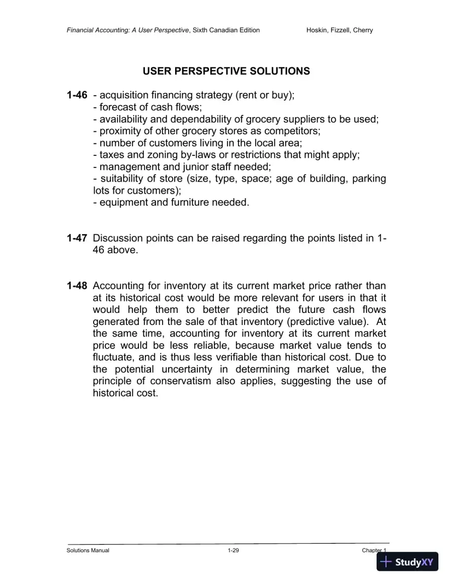Financial Accounting: A User Perspective , 6th Canadian Edition Solution Manual, page 30