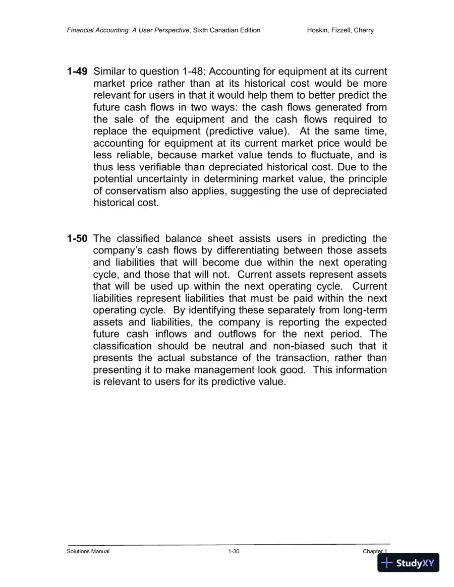 Financial Accounting: A User Perspective , 6th Canadian Edition Solution Manual, page 31