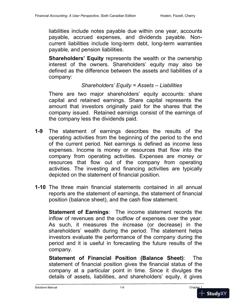Financial Accounting: A User Perspective , 6th Canadian Edition Solution Manual, page 7