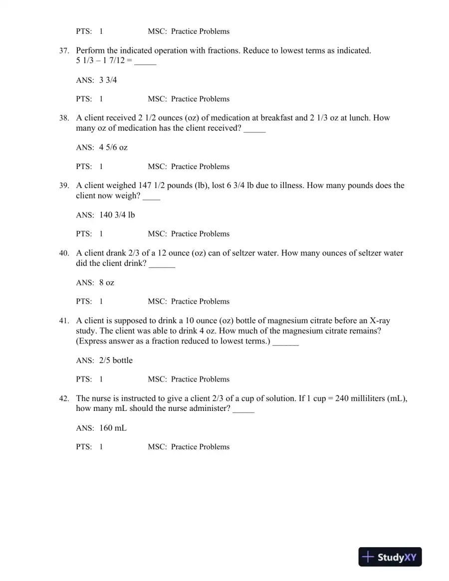 Calculate with Confidence 7th Edition Test Bank, page 10