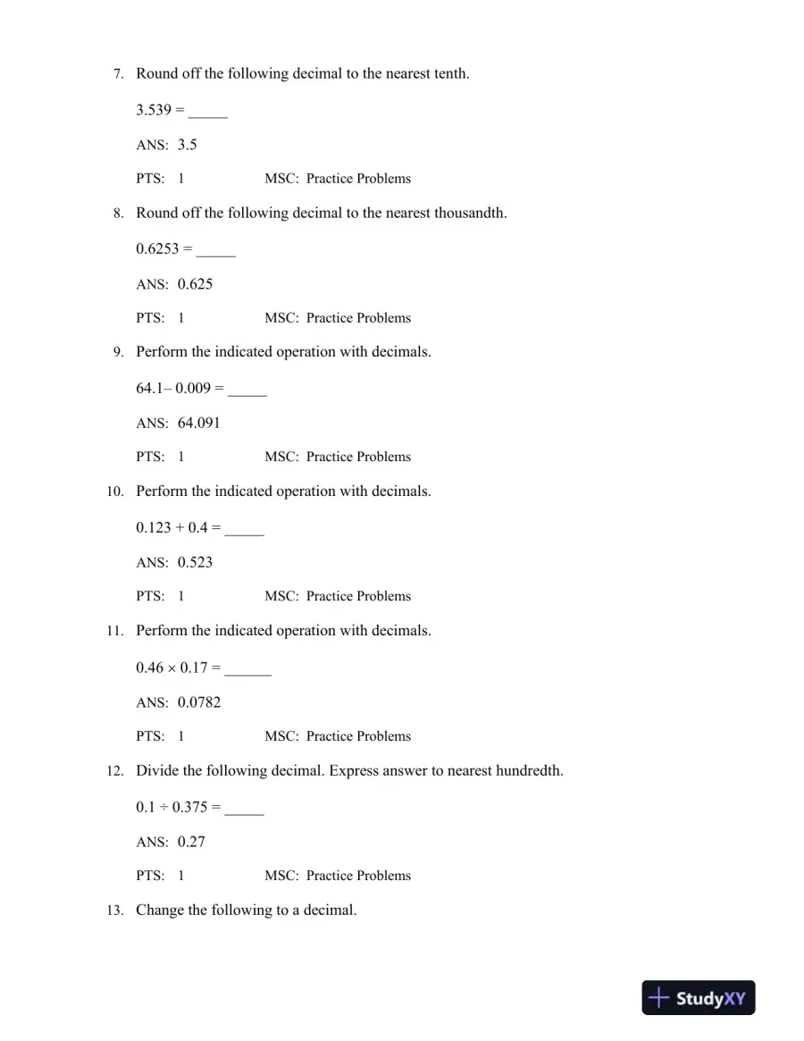 Calculate with Confidence 7th Edition Test Bank, page 12