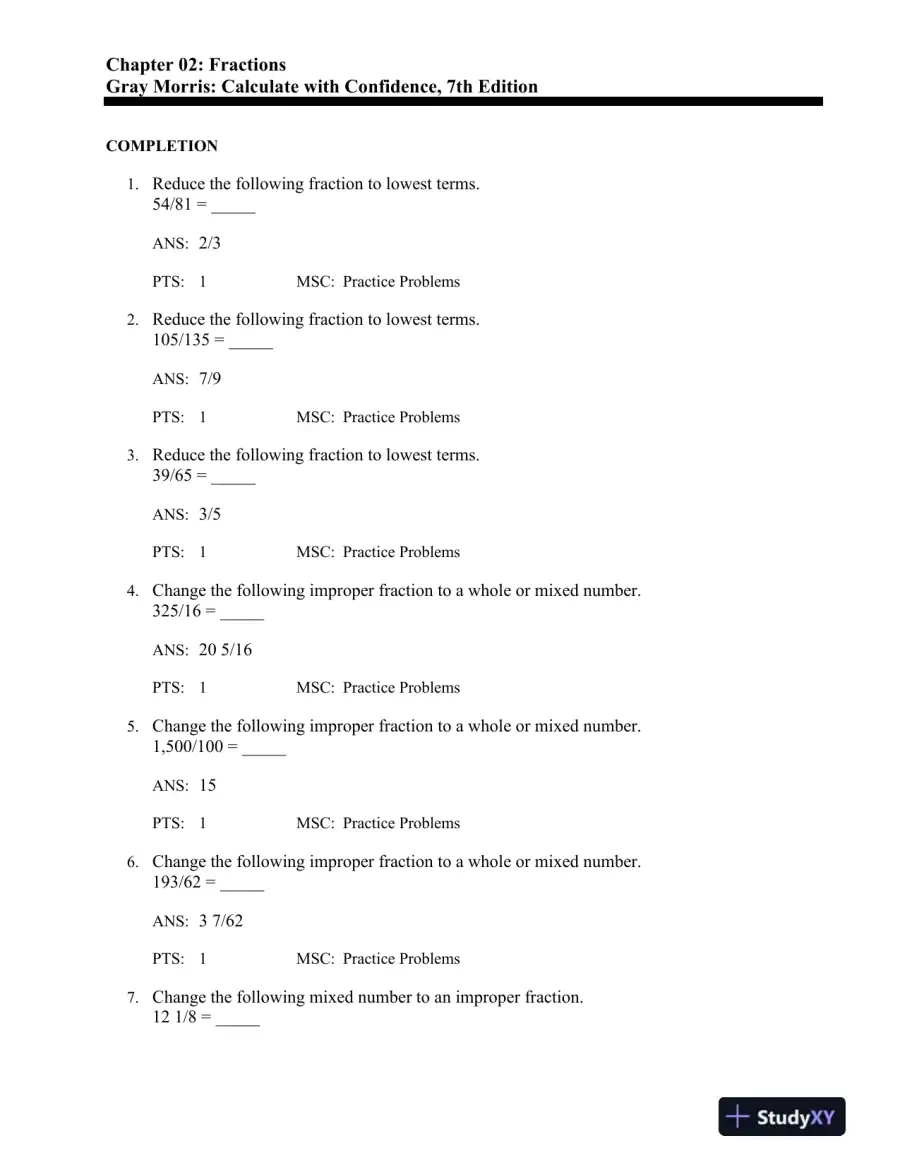 Calculate with Confidence 7th Edition Test Bank, page 5