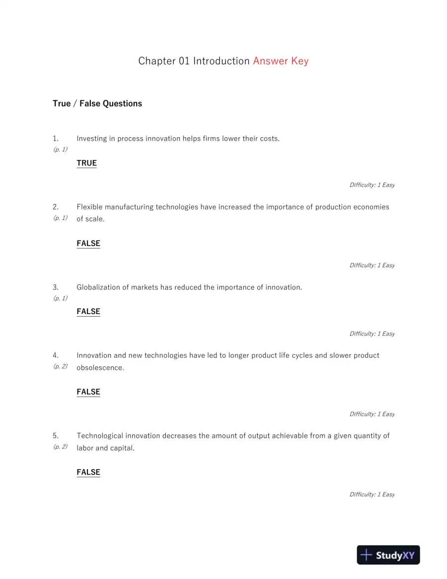 Strategic Management of Technological Innovation 5th Edition Test Bank, page 12