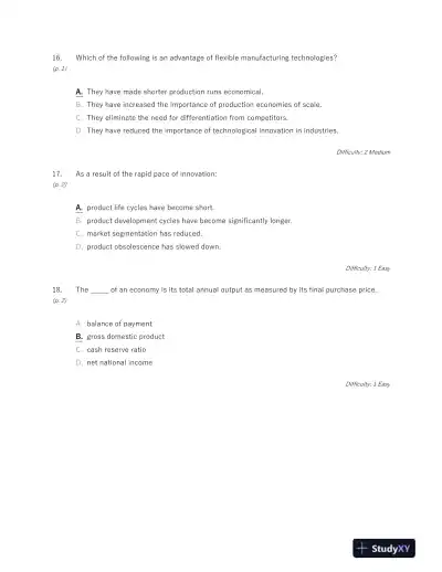 Strategic Management of Technological Innovation 5th Edition Test Bank - Page 15 preview image