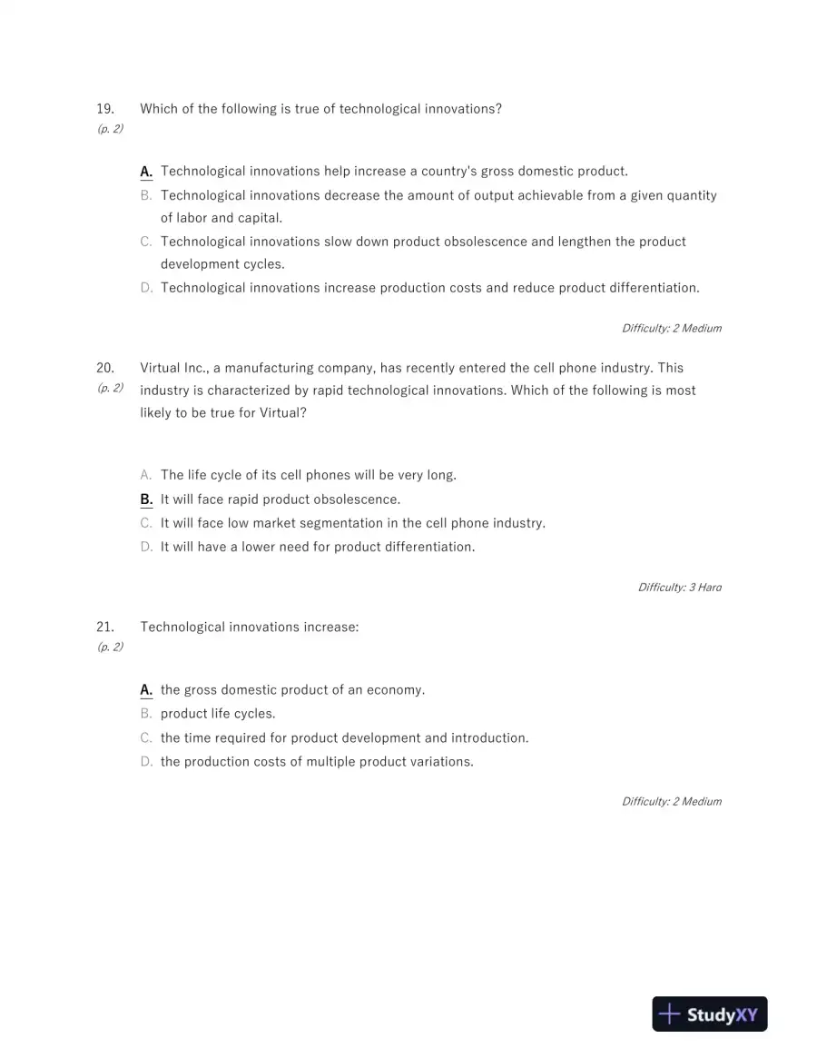 Strategic Management of Technological Innovation 5th Edition Test Bank, page 16