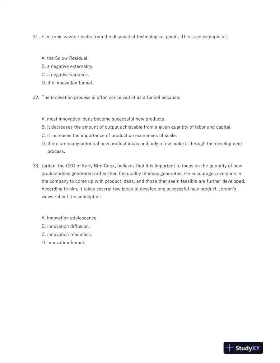 Strategic Management of Technological Innovation 5th Edition Test Bank, page 8