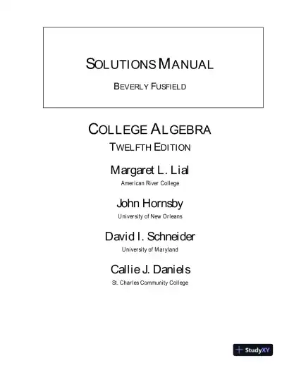 Solution Manual for College Algebra, 12th Edition - Page 1 preview image