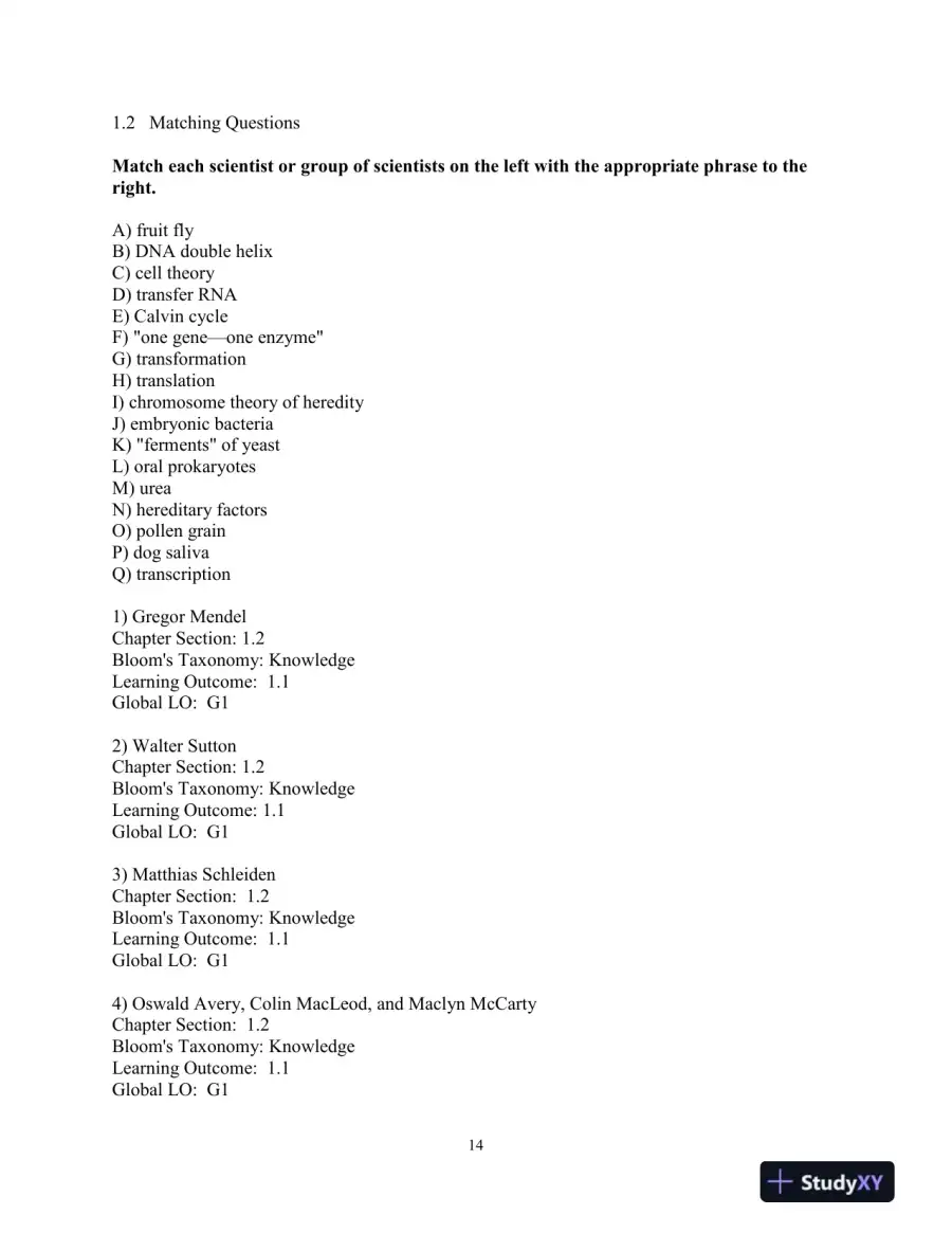 Test Bank For Becker's World of the Cell, 9th Edition, page 15