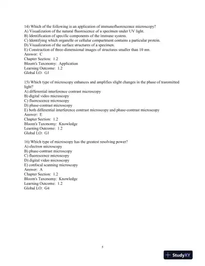 Test Bank For Becker's World of the Cell, 9th Edition - Page 6 preview image