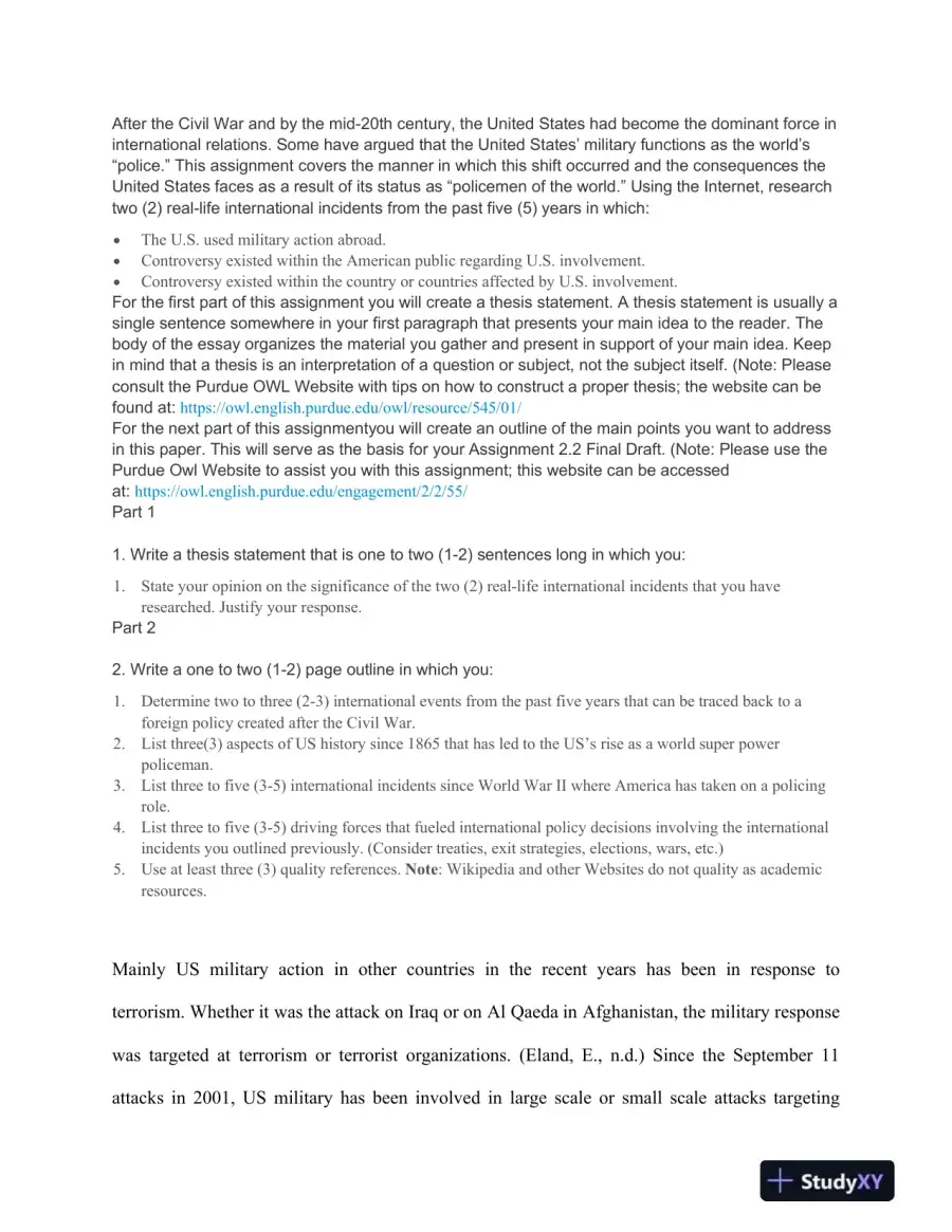 America as the World's Policeman: Examining U.S. Military Interventions and Their Global Impact, page 3