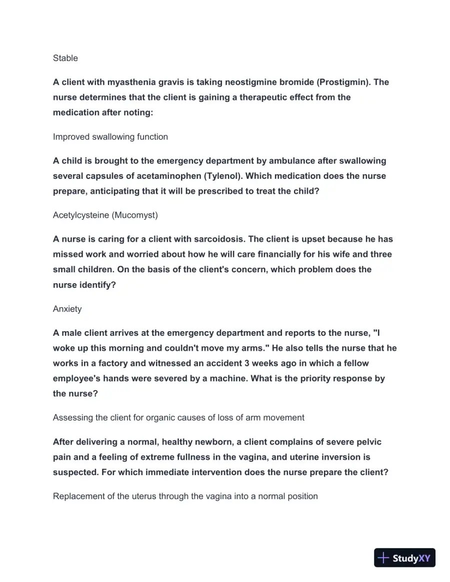 2024-2025 NCLEX Comprehensive Review Study Guide with Answers (261 Solved Questions), page 10