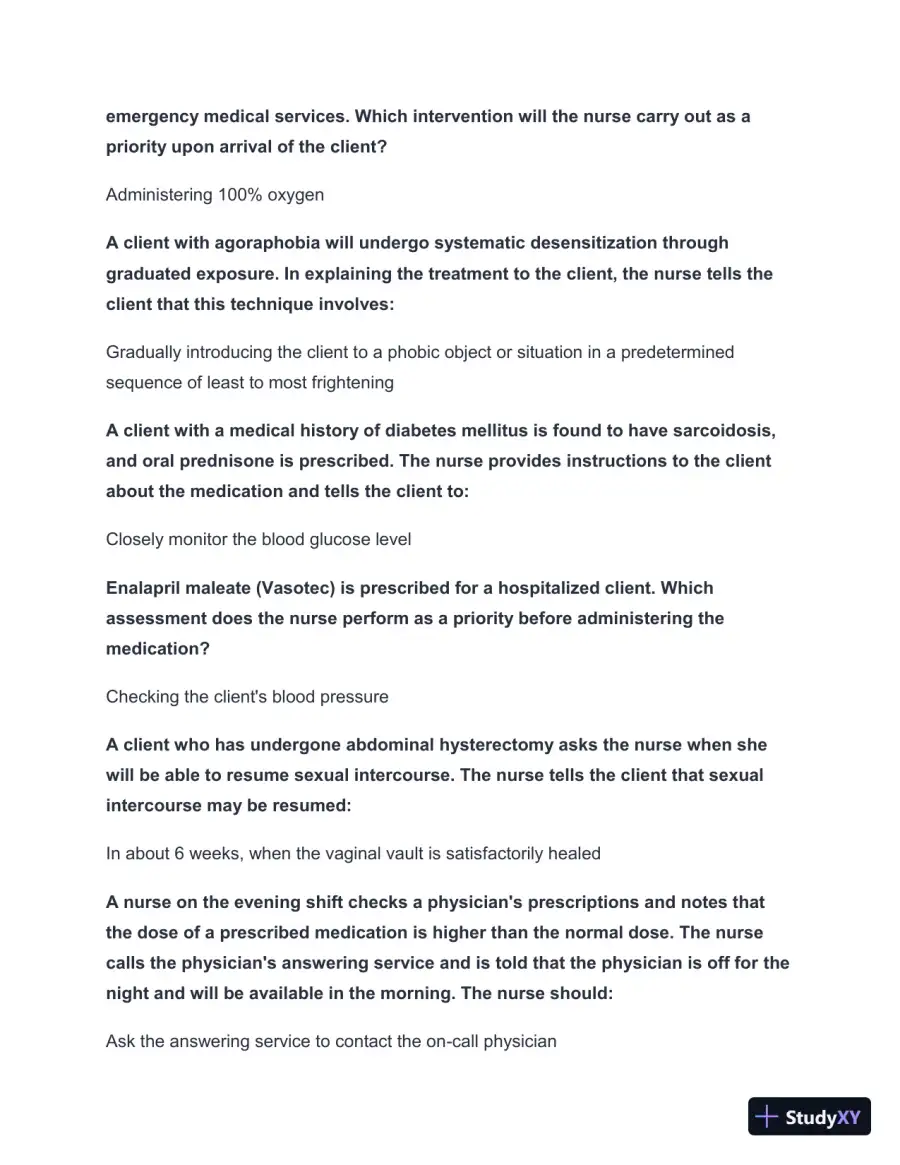 2024-2025 NCLEX Comprehensive Review Study Guide with Answers (261 Solved Questions), page 4
