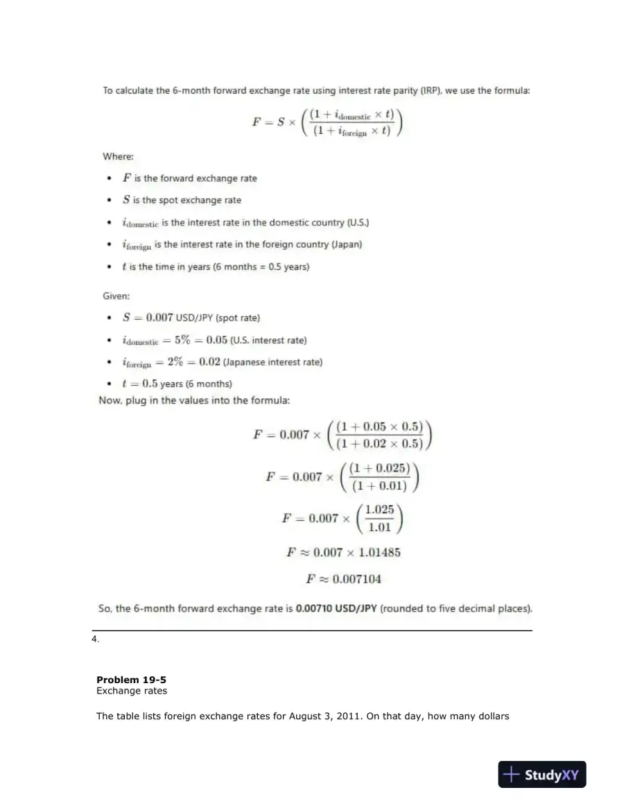 Foreign Exchange and International Finance Problem Set, page 4