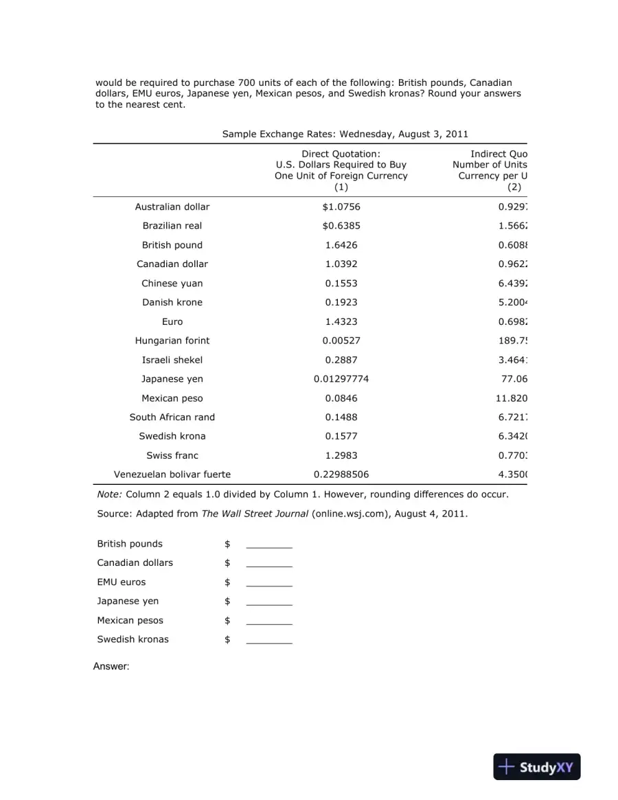 Foreign Exchange and International Finance Problem Set, page 5
