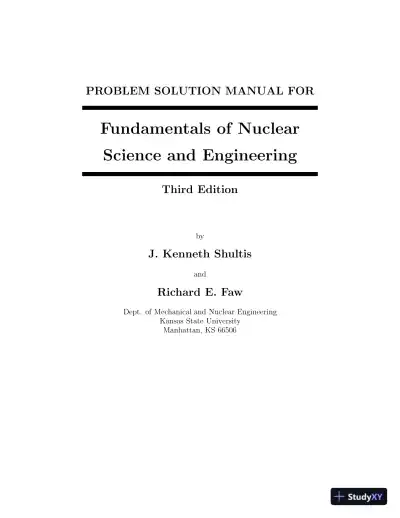 Solution Manual for Fundamentals of Nuclear Science and Engineering, 3rd Edition - Page 1 preview image