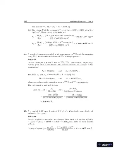 Solution Manual for Fundamentals of Nuclear Science and Engineering, 3rd Edition - Page 10 preview image