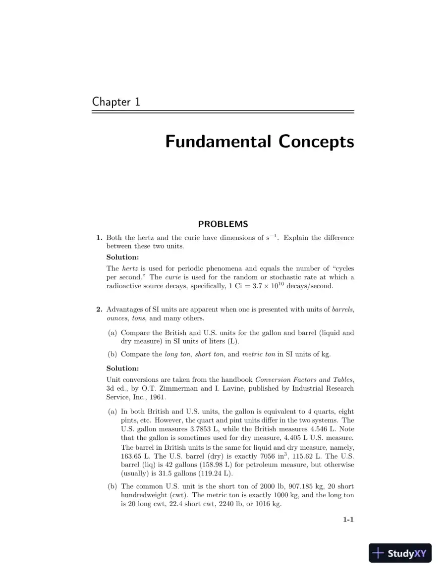 Solution Manual for Fundamentals of Nuclear Science and Engineering, 3rd Edition, page 3