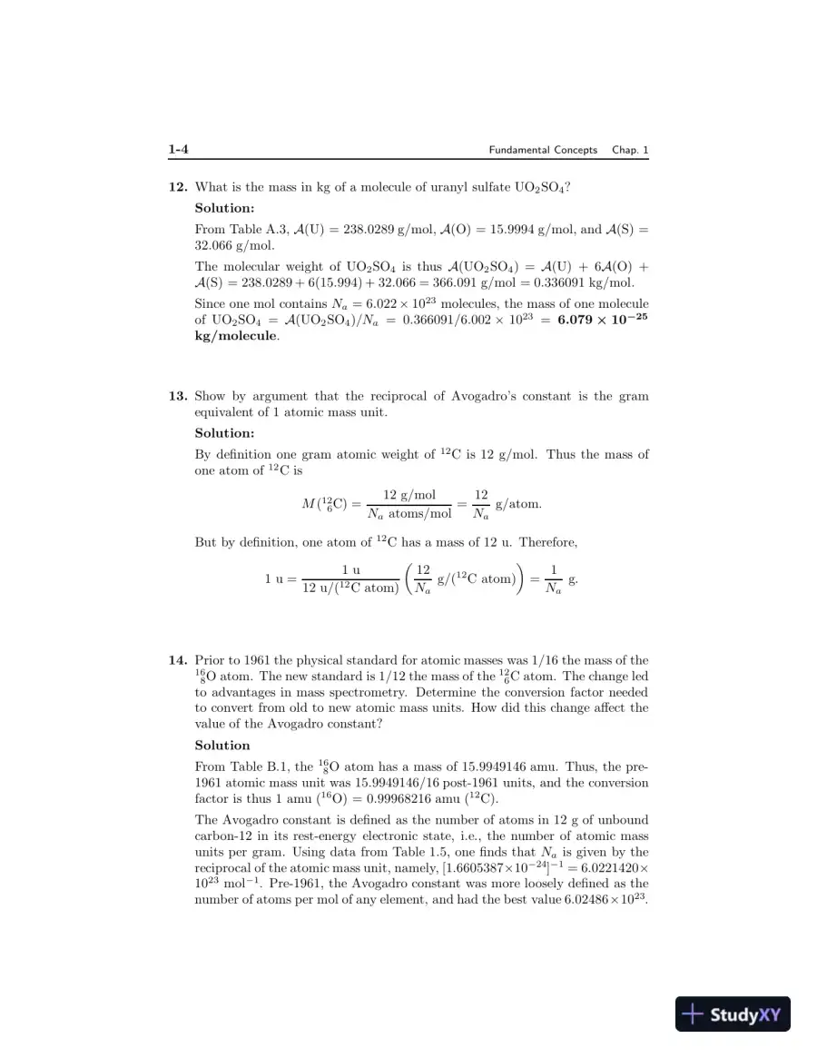 Solution Manual for Fundamentals of Nuclear Science and Engineering, 3rd Edition, page 6