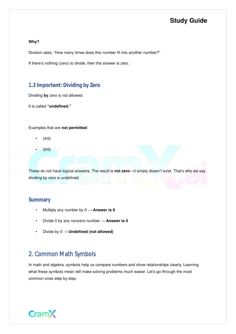 Basic Math and Pre-Algebra - Preliminaries, page 2