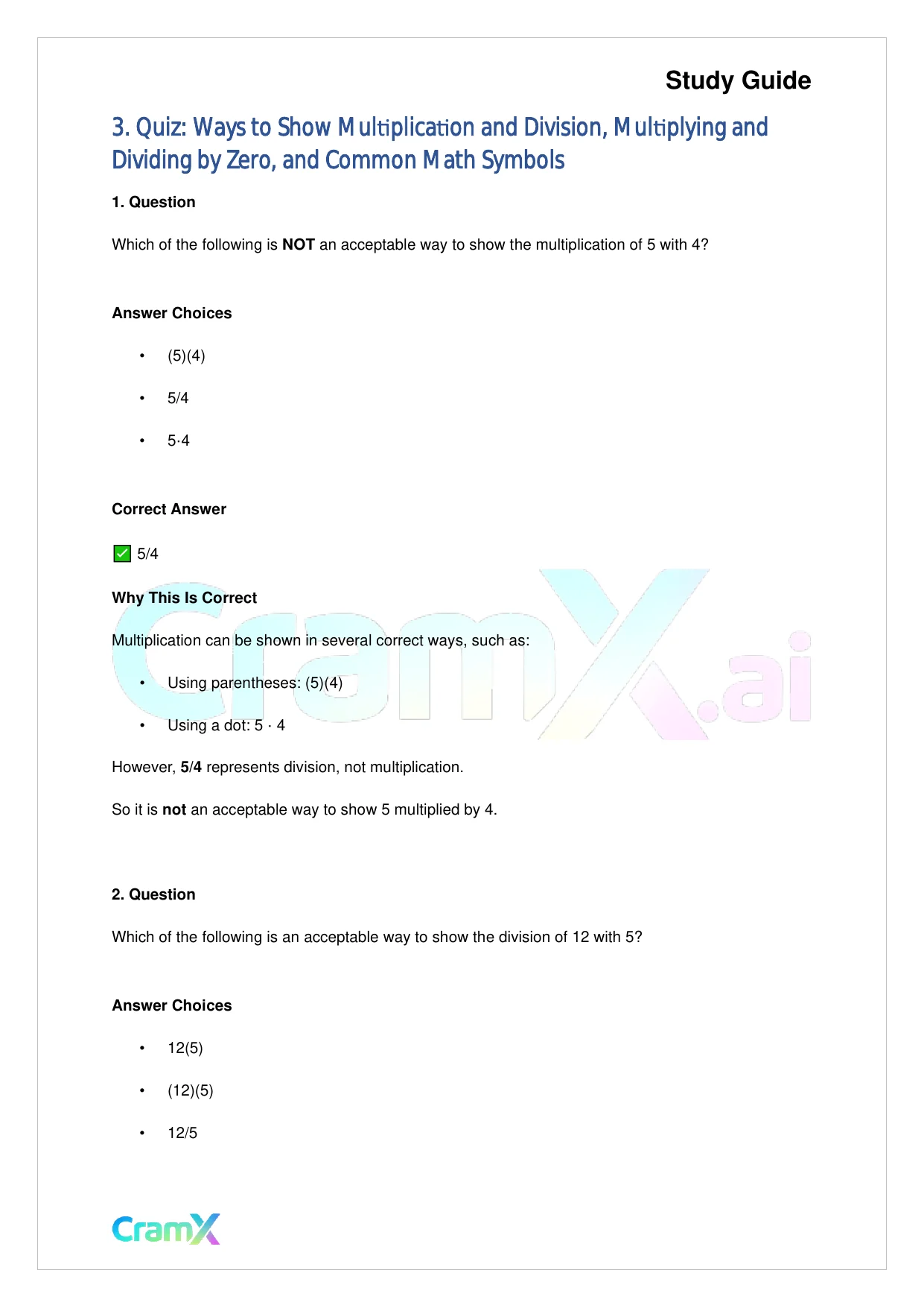 Basic Math and Pre-Algebra - Preliminaries - Page 5 preview image