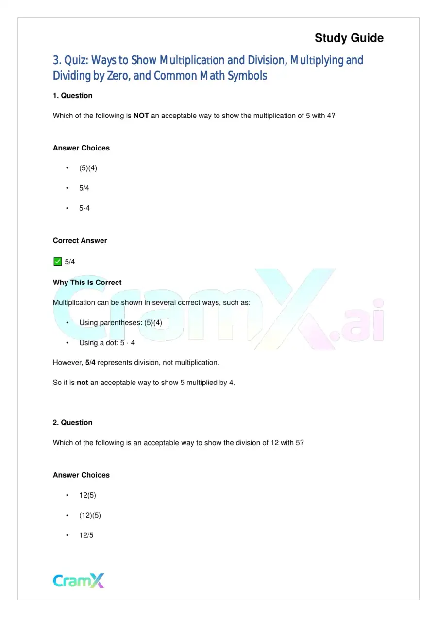 Basic Math and Pre-Algebra - Preliminaries, page 5