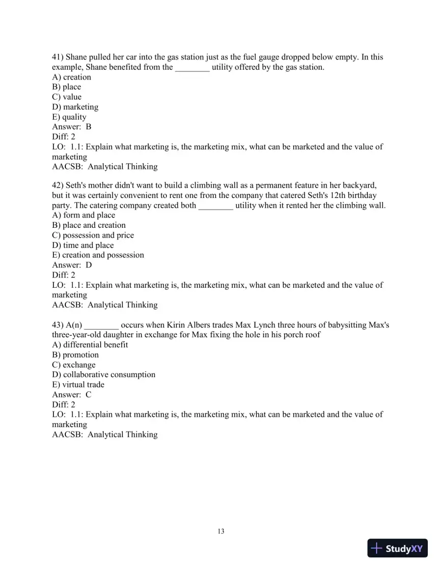 Test Bank for Marketing: Real People, Real Choices , 9th Edition, page 14
