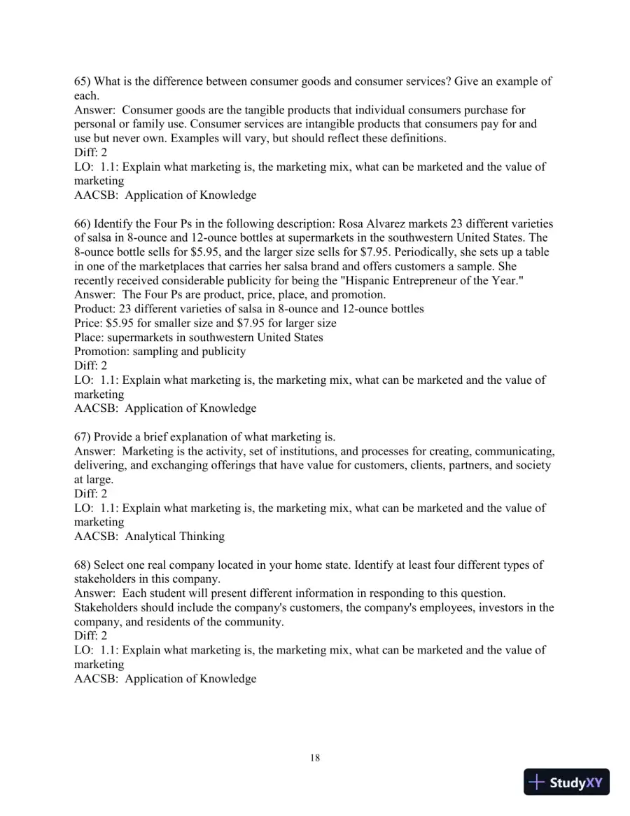 Test Bank for Marketing: Real People, Real Choices , 9th Edition, page 19