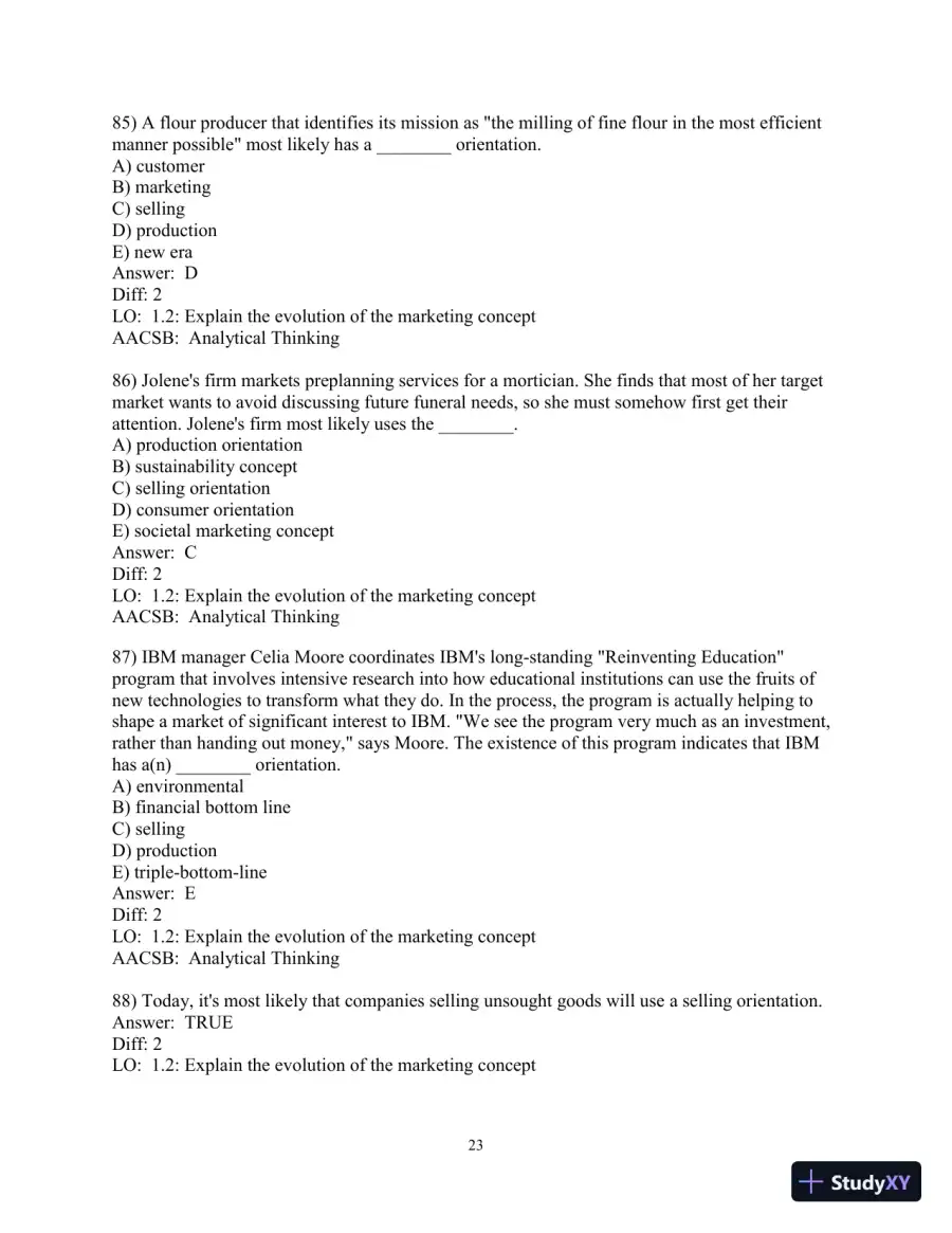Test Bank for Marketing: Real People, Real Choices , 9th Edition, page 24