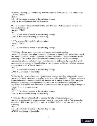 Test Bank for Marketing: Real People, Real Choices , 9th Edition - Page 25 preview image