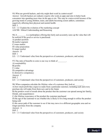 Test Bank for Marketing: Real People, Real Choices , 9th Edition - Page 26 preview image