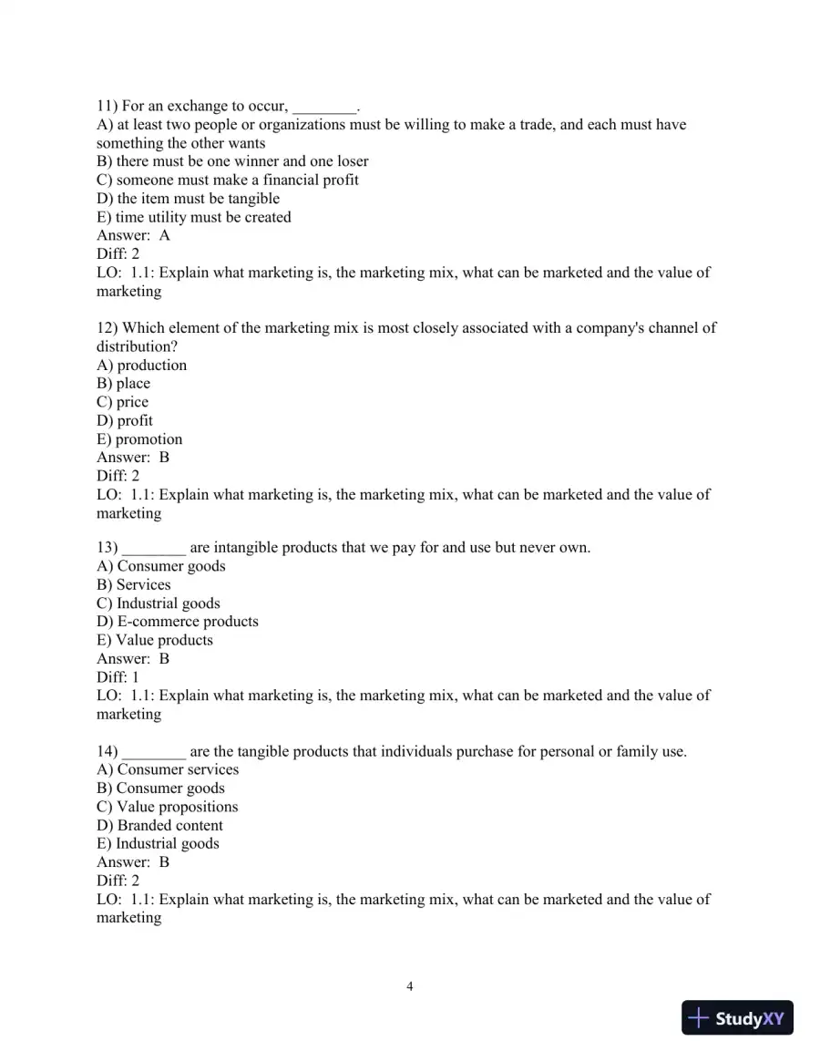 Test Bank for Marketing: Real People, Real Choices , 9th Edition, page 5