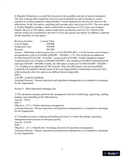 Test Bank For Operations Management: Sustainability and Supply Chain Management, 13th Edition - Page 10 preview image
