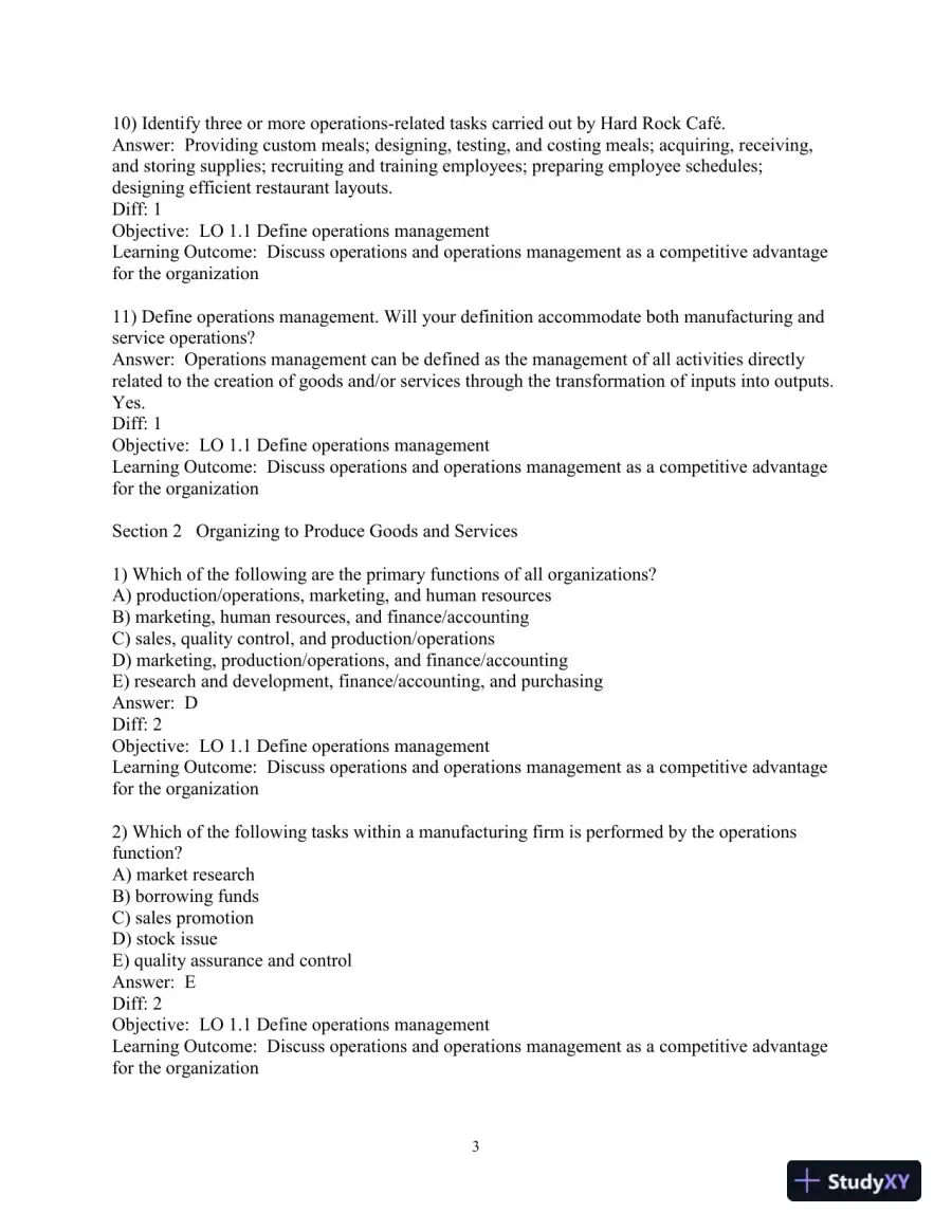 Test Bank For Operations Management: Sustainability and Supply Chain Management, 13th Edition, page 5